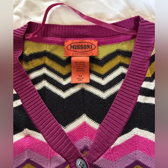 Missoni for Target Pink and Gold Chevron Cardigan L like new, never worn - Picture 3 of 4
